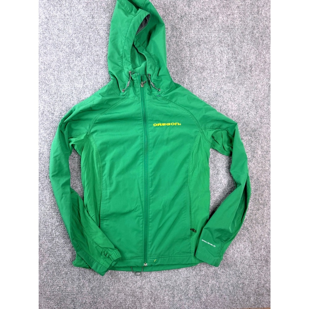Columbia Oregon Ducks Omni-Shield Hooded Windbreaker Jacket Mens Medium Green